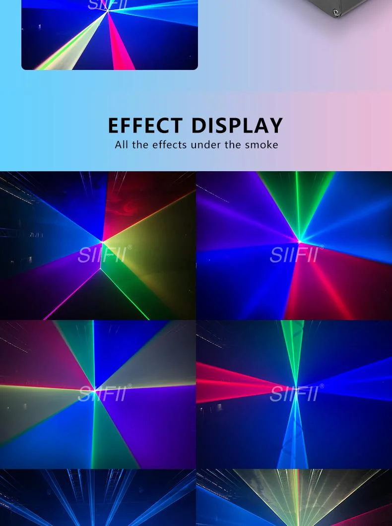 Professional 1W 2W 3W 4W 5W 6W 3D Animation Laser Projector RGB Laser Stage Lighting Disco DJ Laser Light for Night Club